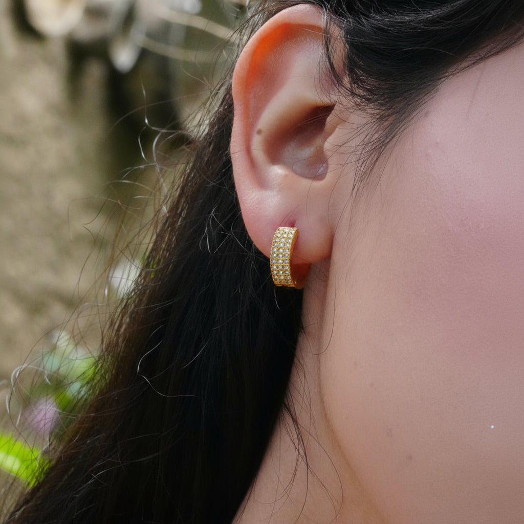 Crystal Pavé Mini Hoops