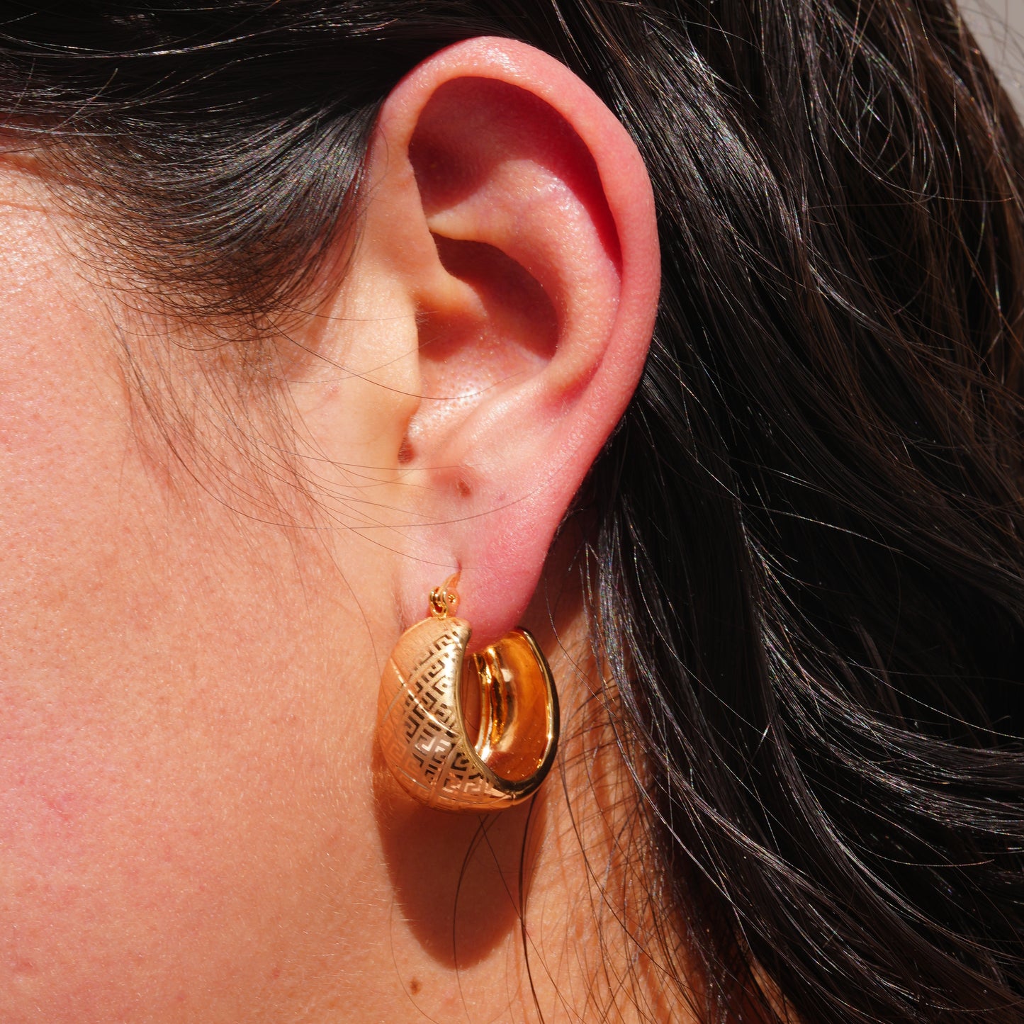 Golden Etch Hoops