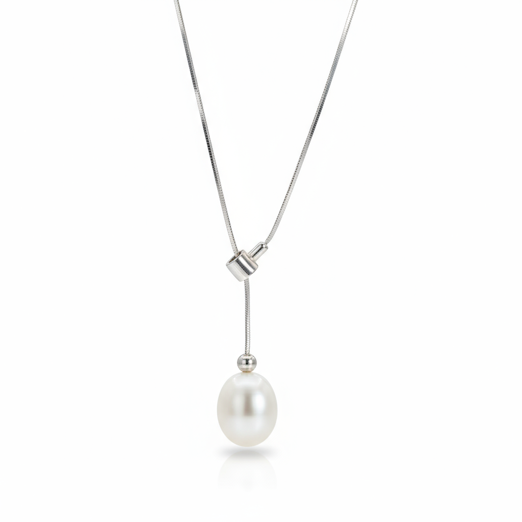 Adjustable Pearl Drop Necklace