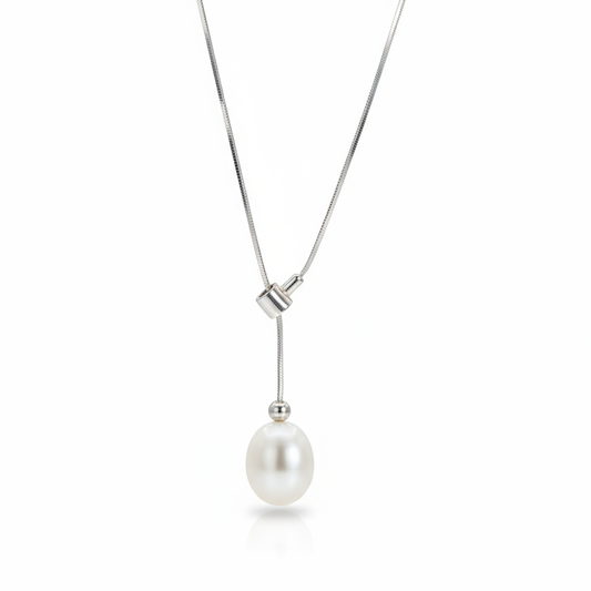 Adjustable Pearl Drop Necklace