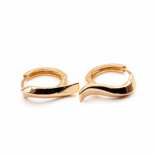 Wave Gold Hoops